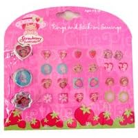 Strawberry Shortcake Fashion Accessories - Stick-on earrings and ring set