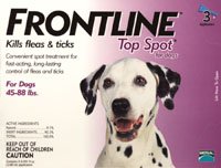 Merial Frontline Top Spot Flea and Tick Control for 45-to-88-Pound Dogs and Puppies, 3 Doses