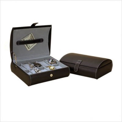Mele & Co. Parker Black Faux Leather Watch Case
