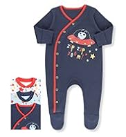 3 Pack Pure Cotton Space Sleepsuits