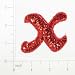 Letter X Sequin Applique - Red - SM1216X-RD. Available in 9 colors. Characters and Symbols Sequin Appliques, Patches and Motifs Collection.