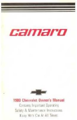 1980 CHEVROLET CAMARO Owners Manual User Guide