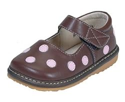 Brown Polka Dots Kids Squeaky Shoes