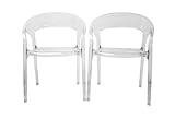 Baxton Studio Lumina Clear Acrylic Arm Chair Set of 2