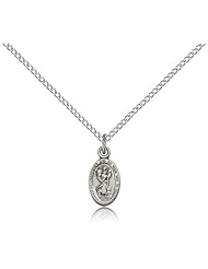 Sterling Silver St. Christopher Pendant - 18" Chain