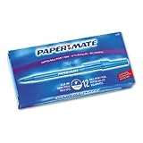 Paper Mate(R) Ballpoint Stick Pens, Fine Point, 0.8 mm, Blue, Box Of 12