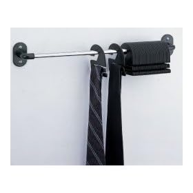 Organize It All - 30 Tie Organizer (Model 1314W) By Organize-It-All (Chrome/Black)