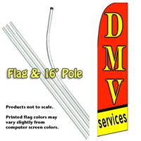 DMV Services Feather Banner Flag Kit (Flag & Pole)