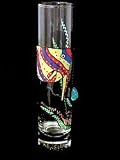 Angel Fish Design - Hand Painted - Bud Vase - 7.5 inches tall