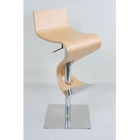 Lumisource BS-VIVA WD NAT Natural Viva Barstool by Lumisource