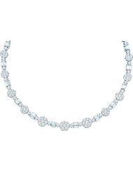 9.18CTW BAGGUETTE ROUND DIAMOND LADIES FLOWER NACKLACE