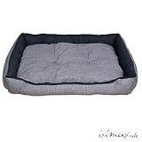 (28) XXL Grau Hundebett Hundekissen 120 x 85 x 20 cm