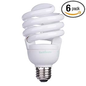 Earthmate EP3057AE 30-Watt Spiral CFL Full Spectrum Bulb, 6 Pack