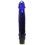 Smooth Blue Vibrating Glass Dildo