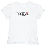 T-Shirt Woman White " Elegant Flag Rockport " Maine Usa City