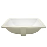 Decolav 1402-CWH 21-by-15-Inch Rectangular Vitreous China Undermount Lavatory Sink with Overflow, Ceramic, White