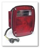 STT LAMP, RED, 3-STUD CHEV/FORD/JEEP W/SIDE MKR and MOLDED PIGTAIL, LH