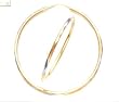 14k Tricolor Large Faceted Hoop Earrings