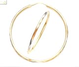 14k Tricolor Large Faceted Hoop Earrings