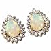 14kt Yellow Gold Pear Shaped Opal and Diamond Earrings