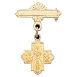 4-Way Cross Baptismal Pin 14K Yellow Gold 12.00X12.00 MM
