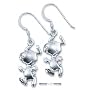 Sterling Silver Peanuts Snoopy Earrings On French Wires