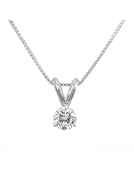 IGI Certified Platinum 3-Prong Diamond Solitaire Pendant Necklace (1.00 ct, G-H Color, VS1-VS2 Clarity), 18"