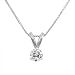 18k White or Yellow Gold Round Basket Setting 3-Prong Diamond Solitaire Pendant (1/4 cttw, G-H Color, SI1-SI2 Clarity), 18"