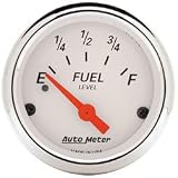 Auto Meter | 1315 2 1/16 Arctic White - Fuel Level Gauge - 0 Ohm Empty / 90 Ohm Full