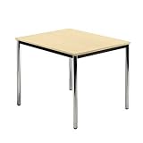 Produkt-Bild: Tisch "Meeting D" in Einbrennlackiert Ausf&uuml;hrung (Fu&szlig;): Verchromt, Ausf&uuml;hrung (Tischplatte): Buche