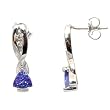 14K White Gold Tanzanite and Diamond Earrings