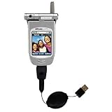 Retractable USB Cable for the Samsung SCH-A610 with Power Hot Sync and Charge capabilities - Gomadic Brand w/ TipExchange Technology