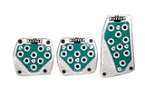 OTTO Racing Glow At Night Silver Rim Green Inner Plates 3pc Manual Racing Pedals