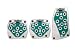 OTTO Racing Glow At Night Silver Rim Green Inner Plates 3pc Manual Racing Pedals