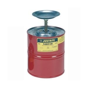 Justrite 10308 Plunger Steel Can 1 Gallon Red
