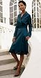 ADRIANNA PAPELL WRAP TAFFETA SHIRTDRESS