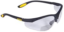 Dewalt DPG59-115C Reinforcer Rx-Bifocal 1.5 Clear Lens High Performance Protective Safety Glasses with Rubber Temples and Protective Eyeglass Sleeve
