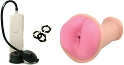 Love Clone Puckered Flower Anus Fleshpot Male Masturbator Penis Pump Sex Toy Kit