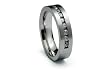 Stainless Steel Ring Satin High Polish with Multi CZ