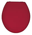 WENKO 152201100 WC-Sitz Prima - Spülkasten geeignet, Chrom-Metallbefestigung, MDF, bordeaux rot
