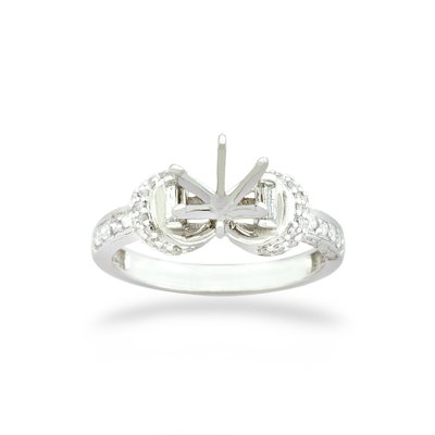 0.28ct tw Diamond Semi-Mount Engagement Ring In 14K White Gold (SI-I, H-I)