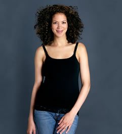 Glamourmom Nursing Bra Cami with Lace Bottom (B2) M/Black