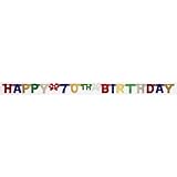 Creative Converting Party Decoration Jointed Banner, Happy 70th Birthday, 6-Feet