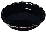 Frankoma Color Works Black Fluted Pie Dish 10-in.