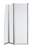 Kohler K-705793-L-SHP Minima Right-Hand Triple-Panel Bath Screen, Bright Polished Silver