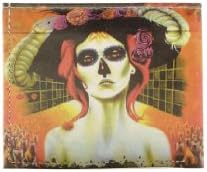 Mastoks Printed Leather Wallet - Day of the Dead Mexico