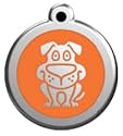 Red Dingo Dog ID Tag Dog Design 20mm Stainless Steel