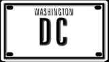 Washington DC 2 1/4 X 4" Aluminum Die-cut Sign"