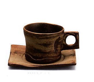 信楽焼　古泥　コーヒー　碗皿