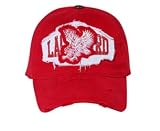 Lackpard Flex Eagle Lackpard Distressed Patches Hat Cap - Red